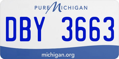 MI license plate DBY3663