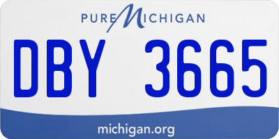 MI license plate DBY3665
