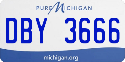 MI license plate DBY3666