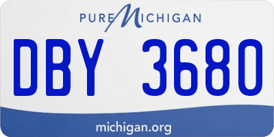MI license plate DBY3680
