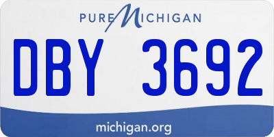 MI license plate DBY3692