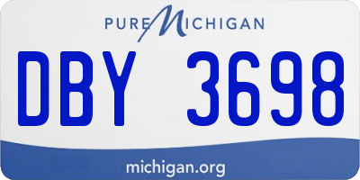 MI license plate DBY3698