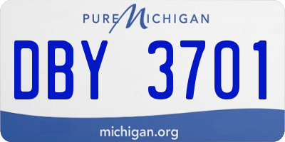 MI license plate DBY3701