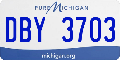 MI license plate DBY3703
