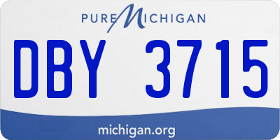 MI license plate DBY3715