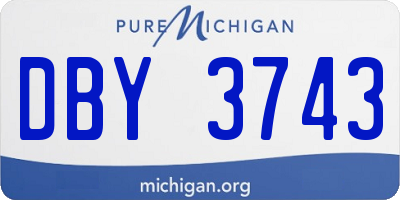 MI license plate DBY3743