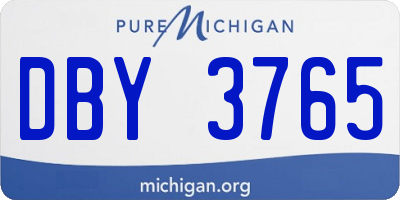 MI license plate DBY3765