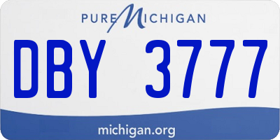 MI license plate DBY3777
