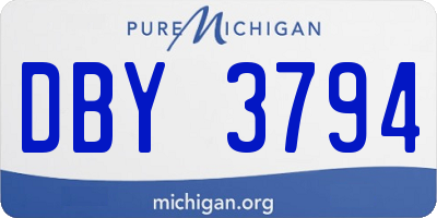 MI license plate DBY3794