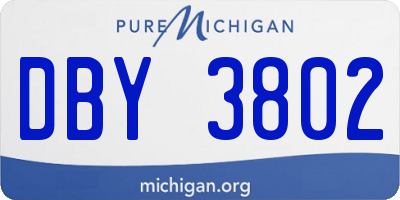 MI license plate DBY3802