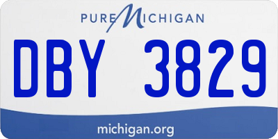 MI license plate DBY3829