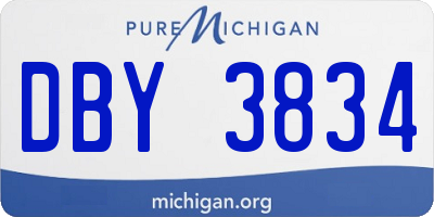 MI license plate DBY3834