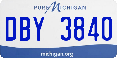 MI license plate DBY3840