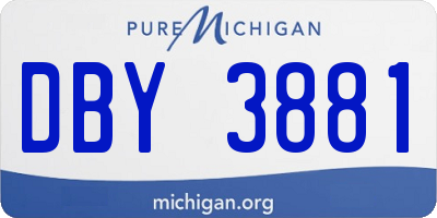MI license plate DBY3881