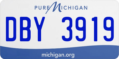 MI license plate DBY3919