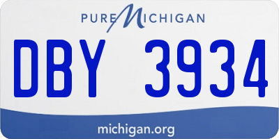 MI license plate DBY3934