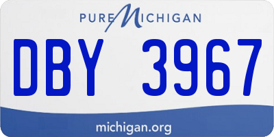 MI license plate DBY3967