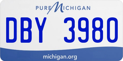 MI license plate DBY3980