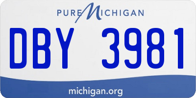 MI license plate DBY3981