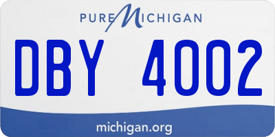 MI license plate DBY4002