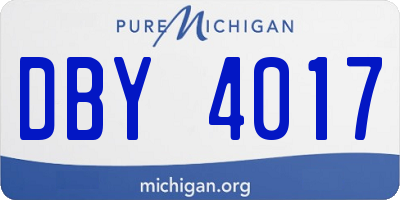 MI license plate DBY4017