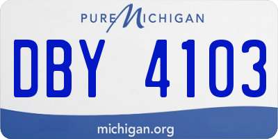 MI license plate DBY4103
