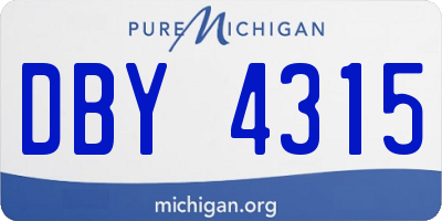 MI license plate DBY4315