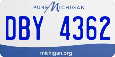 MI license plate DBY4362