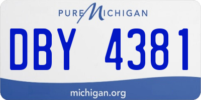 MI license plate DBY4381