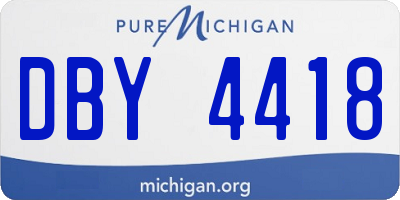 MI license plate DBY4418