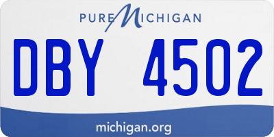 MI license plate DBY4502