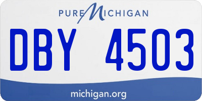 MI license plate DBY4503