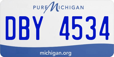 MI license plate DBY4534