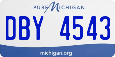 MI license plate DBY4543