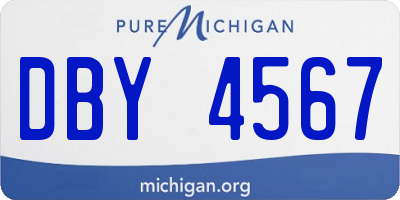 MI license plate DBY4567