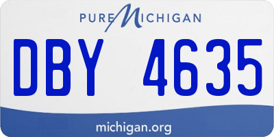 MI license plate DBY4635