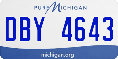 MI license plate DBY4643