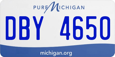 MI license plate DBY4650