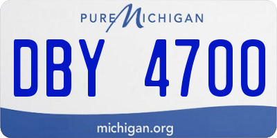 MI license plate DBY4700