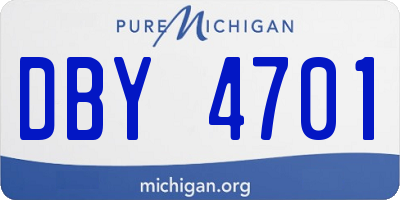 MI license plate DBY4701