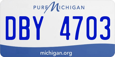 MI license plate DBY4703