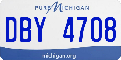 MI license plate DBY4708