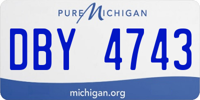 MI license plate DBY4743