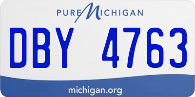 MI license plate DBY4763