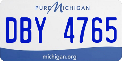MI license plate DBY4765