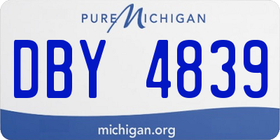 MI license plate DBY4839