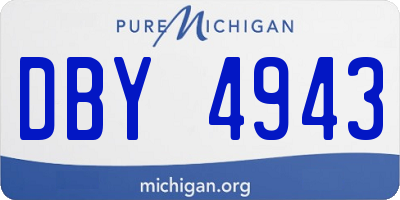 MI license plate DBY4943