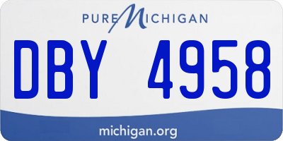 MI license plate DBY4958