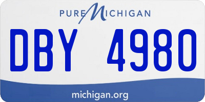 MI license plate DBY4980