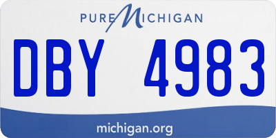 MI license plate DBY4983